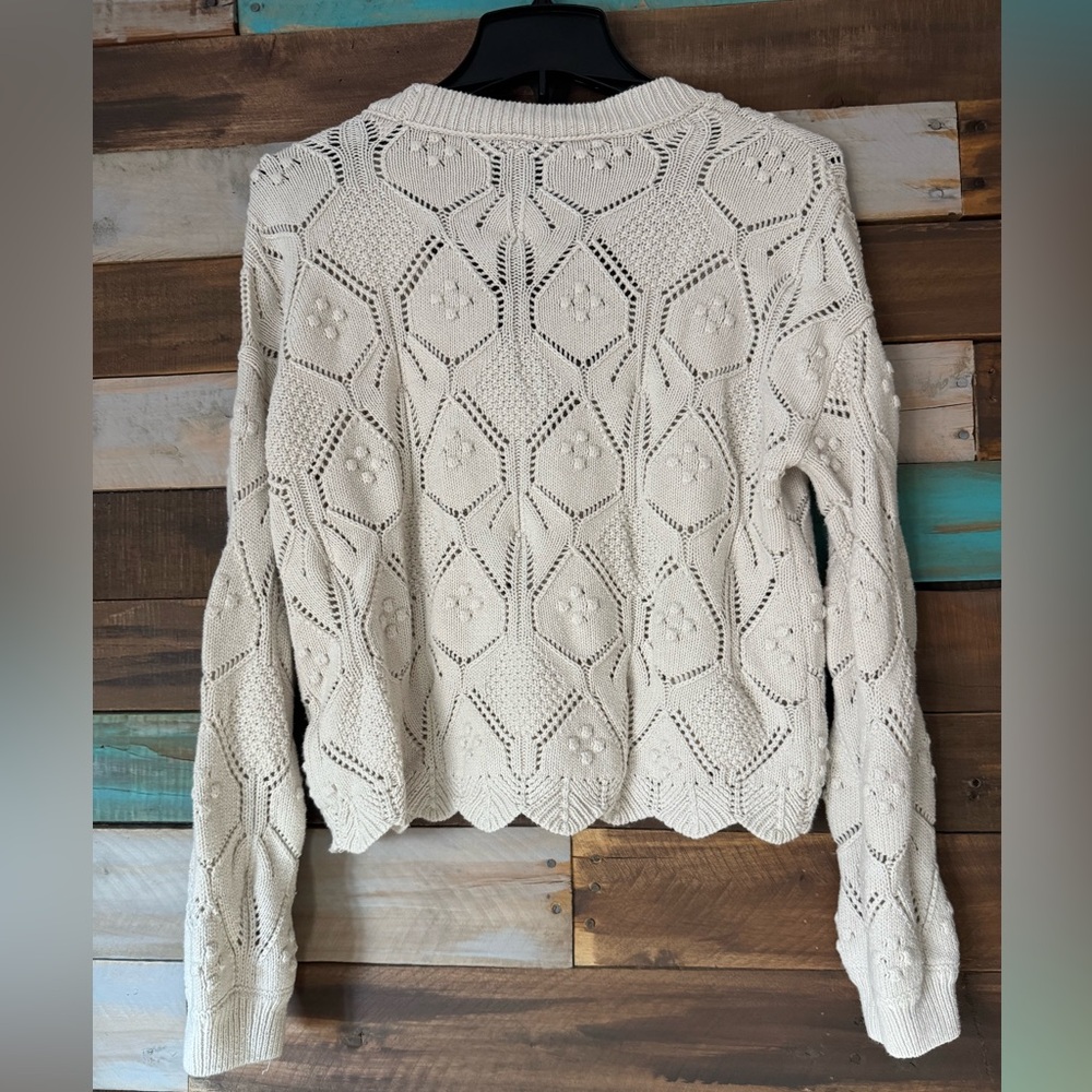Freshman Cream Button-Up Knit Cardigan - Picture 3 of 4